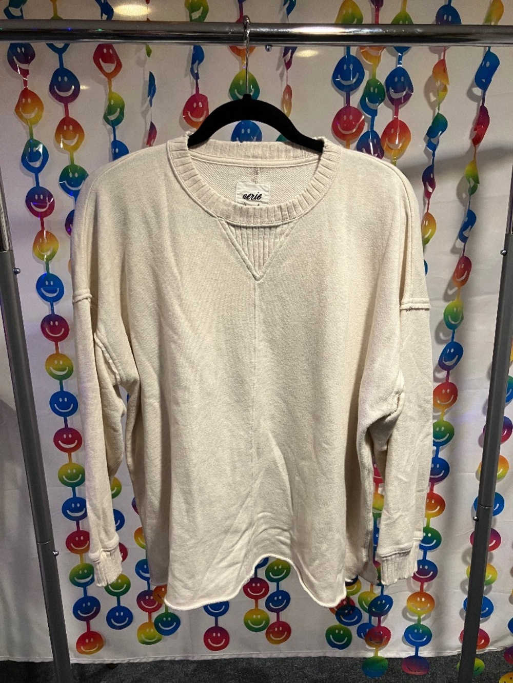 Aerie Oversized V-Neck Sweatshirt (XS)
